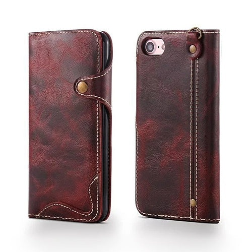 Crazy Horse Leather iPhone 7/8/7+/8+ Wallet Case