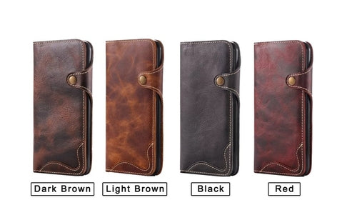 Crazy Horse Leather iPhone 7/8/7+/8+ Wallet Case
