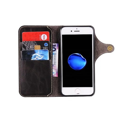 Crazy Horse Leather iPhone 7/8/7+/8+ Wallet Case